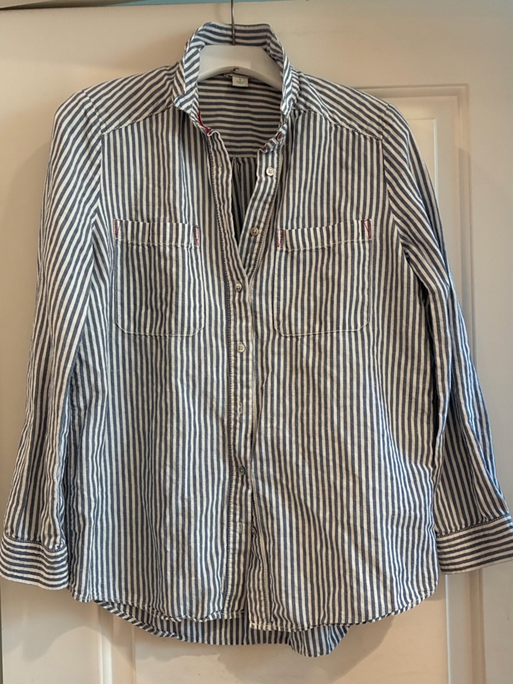 Sundance Women's Striped Button-Down Shirt - Blue & White